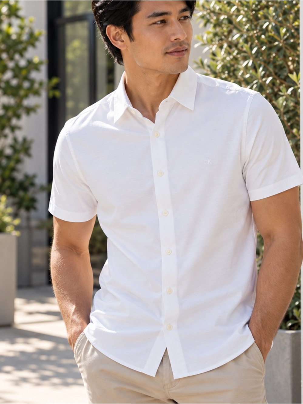 Calvin Klein Liquid Touch White Short Sleeve Shirt Men’s - Size XS